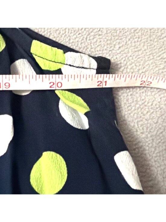 Crown & Ivy Womens Polka Dot Sleeveless Top Navy/Green/White XL Career Datenight - Picture 4 of 5